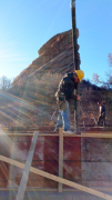 Dave placing concrete