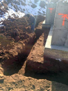 Trenching for exterior drain