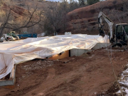 Crawlspace tented for heating