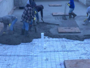 Placing the crawlspace concrete