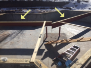Steel beams with steel posts installed