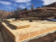 Beginning to sheath subfloor