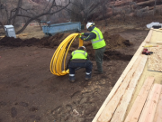Beginning installation of Xcel gas lateral