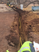 Installing Xcel gas lateral