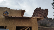 Paul working on roof over garage