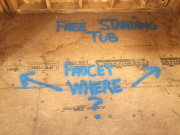 Free standing tub layout