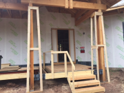 Front porch column framed