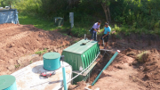 Kingdom Electric crew connecting power to the OWTS pump