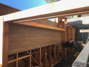 Carlos installing tongue & groove at front porch