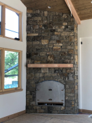 Stone fireplace