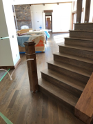 Wood floor, stained, sealed & 2 coats of finish