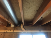 Air infiltration prior to new foam insulation - basement rim joist