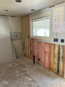 New insulation at kitchen wall