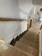 Staining main staircase