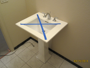 Bathroom sink installed