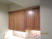 Upper bar cabinets installed