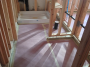 Basement bath floor protected