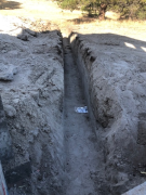 Underground exposed & trench for draining dug