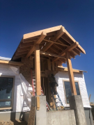 Front porch framing & roof sheathed
