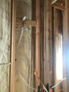 Lower level closed cell foam insulation