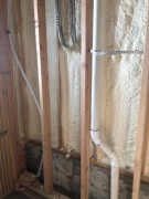 Lower level closed cell foam insulation