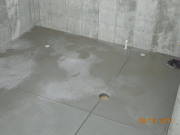 Curing compound evident on slab surface