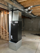 Basement air handler and duct work