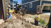 Electric trench connection in progress