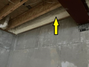 Closed cell foam in basement ledger