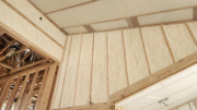 Attic walls are insulated with spray foam