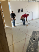 Installing drywall in garage