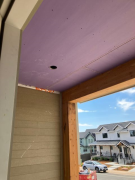 Front porch exterior grade drywall ceiling