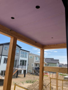 Exterior grade drywall on rear porch ceiling