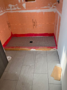 Tile shower base and floor