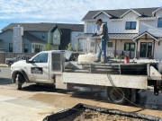 Cleaning the line pump truck