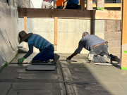 Finishing the lower patio