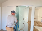 Jim adjusting barn door