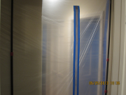 Back bedrooms are sealed using a plastic barrier