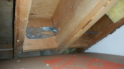 Deck ties on inside house ceiling