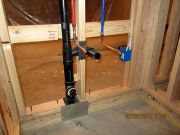 Plumbing under future sink