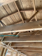 Old roof and rafter framing