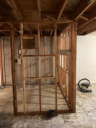 Framing in basement after asbestos mitigation